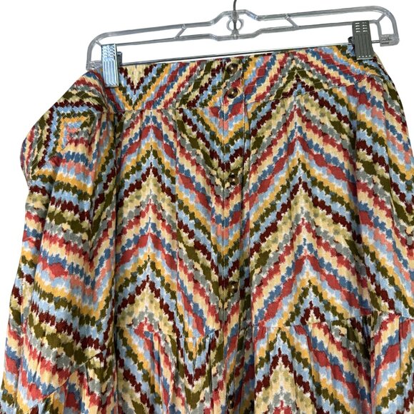 New Women's Sonoma Tiered Maxi Multi Stripe Button down Skirt Size 3X - Picture 2 of 6